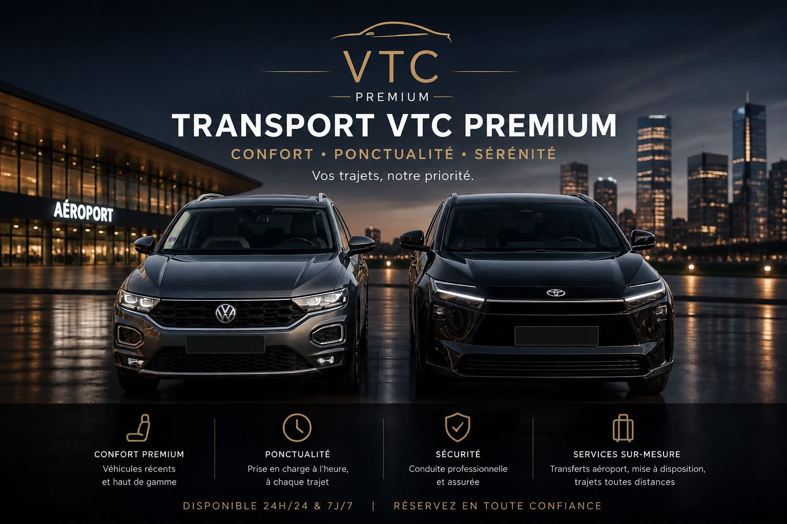 Transport VTC Premium Oyonnax — Confort, ponctualité, sérénité, disponible 24h/24